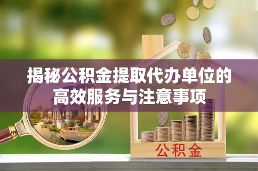 怀化揭秘公积金提取代办单位的高效服务与注意事项