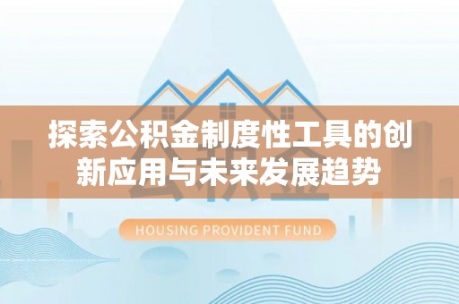 怀化探索公积金制度性工具的创新应用与未来发展趋势