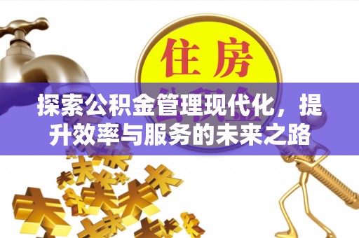 怀化探索公积金管理现代化，提升效率与服务的未来之路